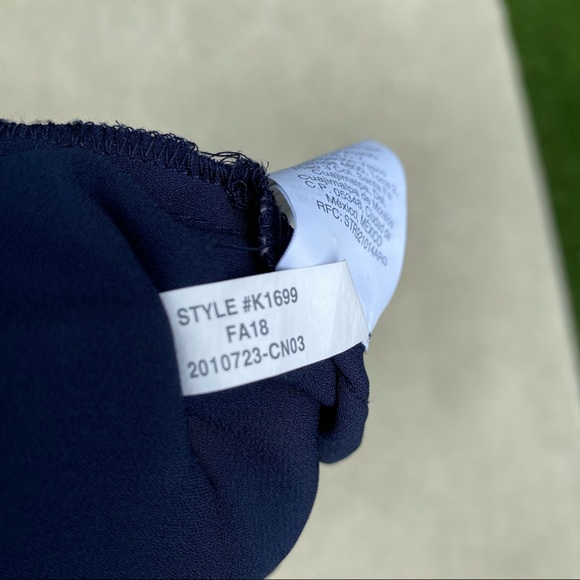 MADEWELL Navy Blue Front Tie Blouse - Picture 12 of 13